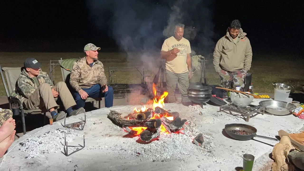Evening braai in camp
